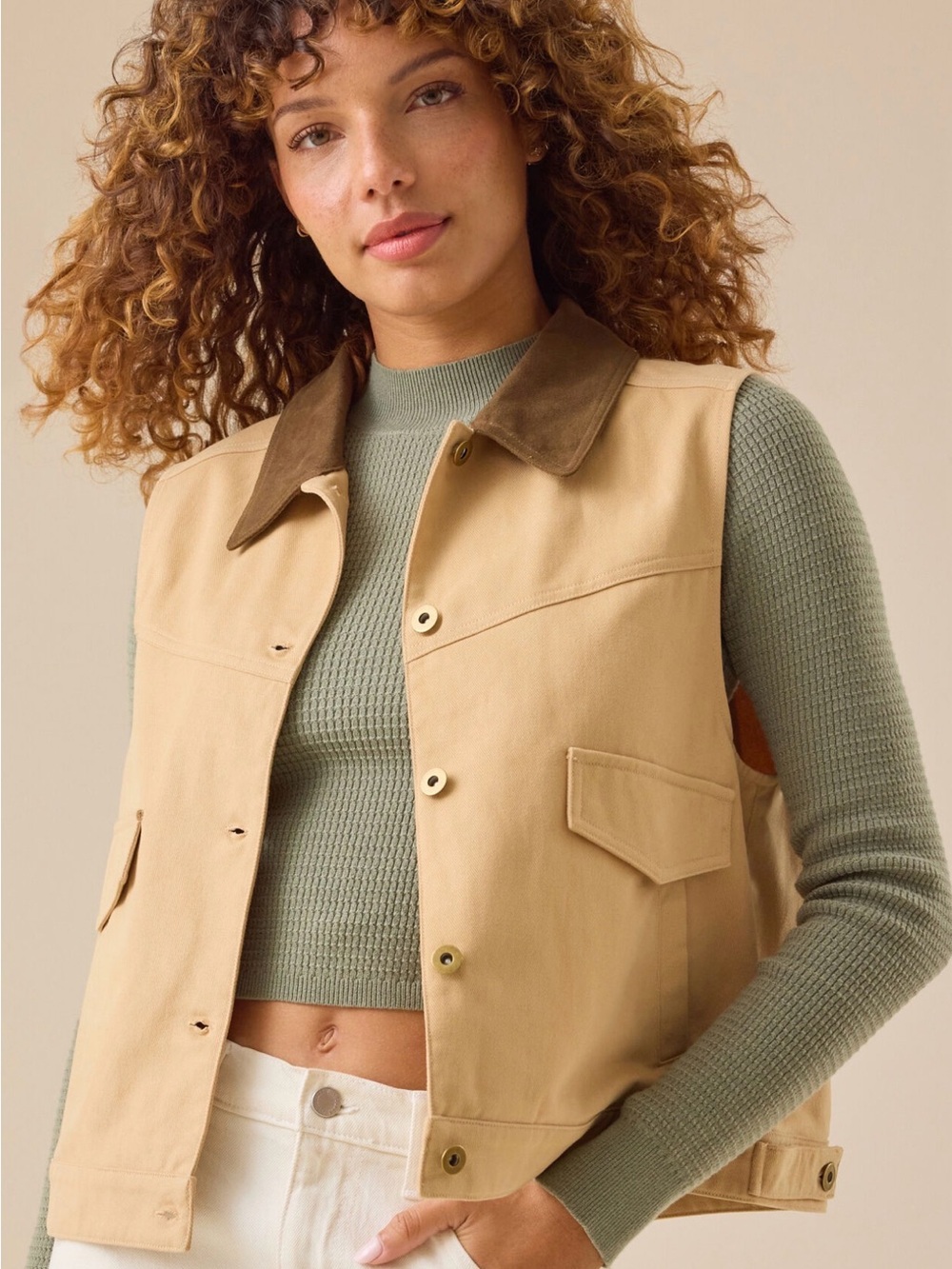 Altar’s State Della Collared Barn Vest, Medium
